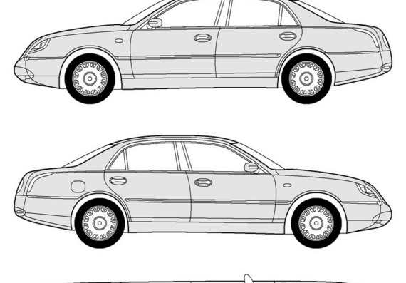 Lancia Thesis - drawings (drawings) of the car